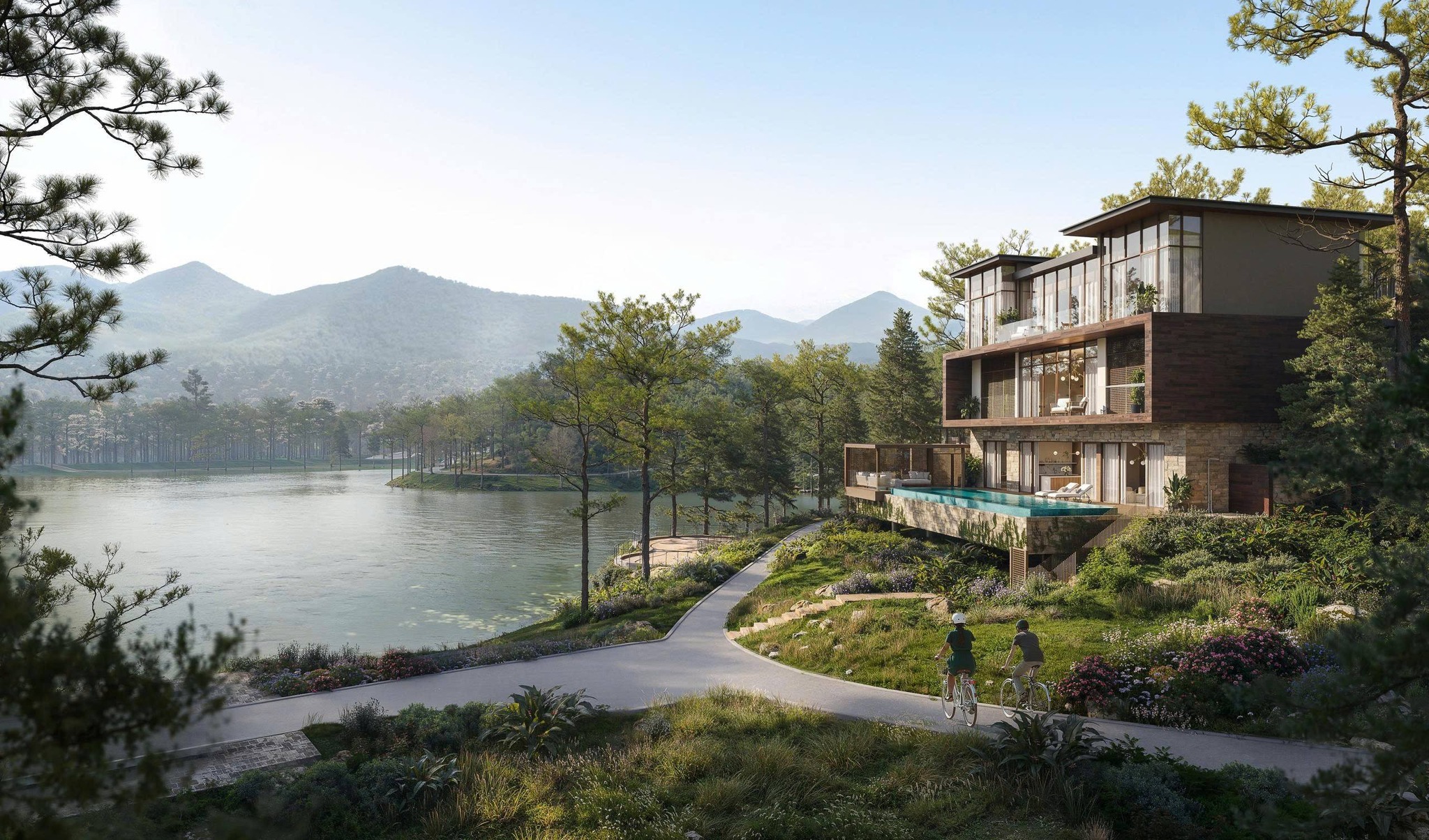 Phoi canh biet thu mat ho lakeside residences thanh xuan valley